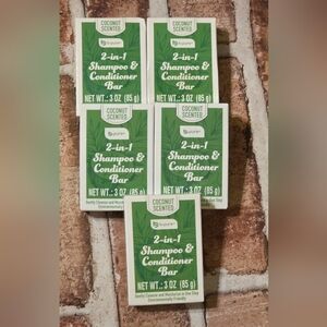 B.Pure 2-in-2 Coconut Scented Shampoo & Conditioner Bar (3oz) Bundle-Pack of 5